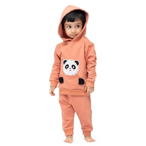 ARIEL Kids Cotton Fleece Full Sleeve Hoodie Sweatshirt & Sweatpant Clothing Set for Boys and Girls (TEDYPKT_5-6 years) - Image 1