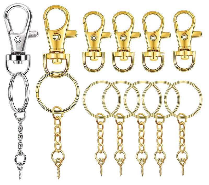 DIY Crafts (3 Sets 3x3, Nickel Silver) Keyrings & Keychains Round Swivel Snap Hooks Key Rings Chain Jump Rings Mini Screw Metal For Lanyard, ID, Bags, Wallets, Luggage Making - Image 5
