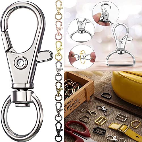 DIY Crafts (3 Sets 3x3, Nickel Silver) Keyrings & Keychains Round Swivel Snap Hooks Key Rings Chain Jump Rings Mini Screw Metal For Lanyard, ID, Bags, Wallets, Luggage Making - Image 4