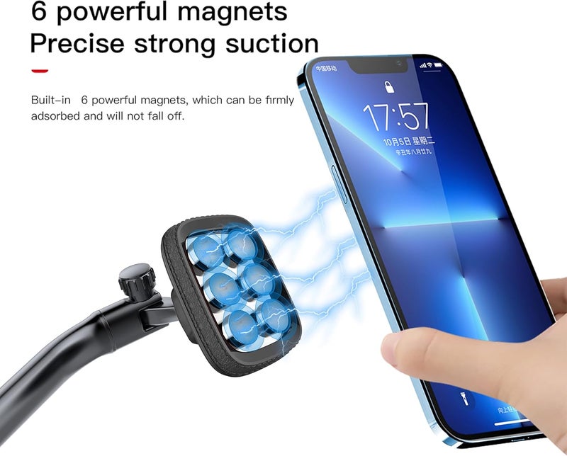 Brave Magnetic Car Phone Holder for Dashboard, 360° Rotation Cell Phone Mount With Ultra Strong Magnets Compatible with iPhone 15 Pro Max, ‎Galaxy S23 Ultra & Other Devices (BHL-48) – Black - Image 5