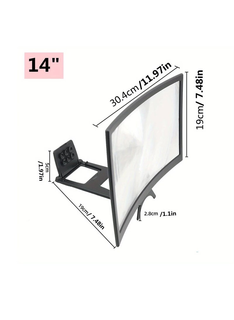 AROAQ Phone Screen Magnifier, Portable Mobile Phone Curved Screen Amplifier, Durable Hd Large Phone Pull Out Screen Magnifier, High Definition Screen Stand Magnifying Glass, (1pc, 14inch)  - Image 2