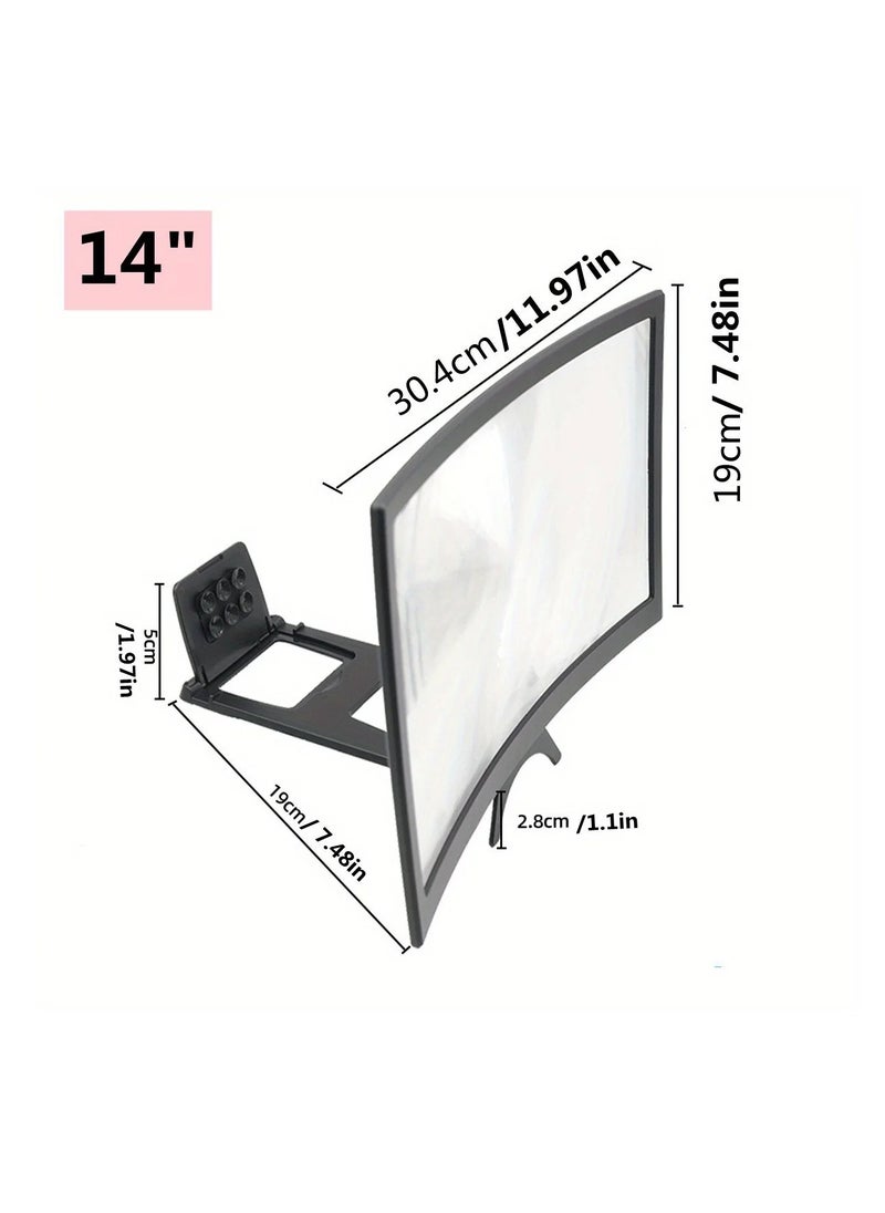 AROAQ Phone Screen Magnifier, Portable Mobile Phone Curved Screen Amplifier, Durable Hd Large Phone Pull Out Screen Magnifier, High Definition Screen Stand Magnifying Glass, (1pc, 14inch)  - Image 1