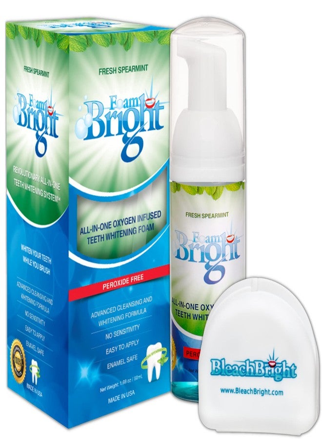 Bleachbright Retainer Cleaner & Aligner Cleaner FoamBright + Travel Retainer Case Kit | Great for Invisalign Aligners, Candid, Byte, Denture Cleaner | Whitens Teeth, Peroxide Free Oral Care | No Tablets Needed - Image 1