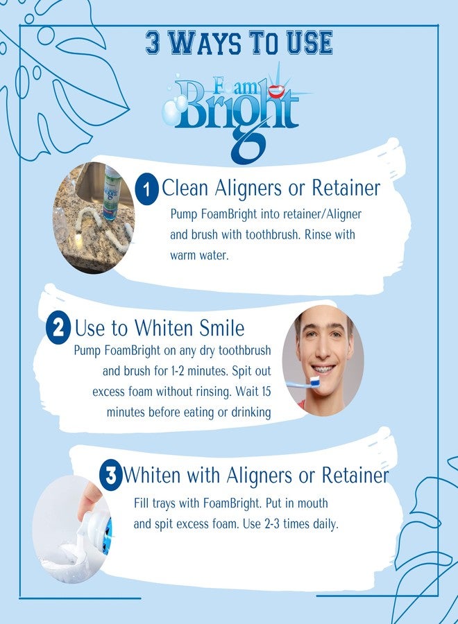 Bleachbright Retainer Cleaner & Aligner Cleaner FoamBright + Travel Retainer Case Kit | Great for Invisalign Aligners, Candid, Byte, Denture Cleaner | Whitens Teeth, Peroxide Free Oral Care | No Tablets Needed - Image 2