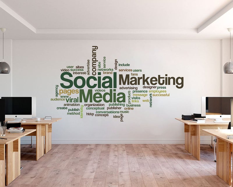 DivineDesigns Divine Designs™ PVC Vinyl Self-Adhesive Social Media Words Wall Sticker for Living Room, Bedroom, Office Wall Decoration (18 X 30 INCH) Pack 1 - Image 5