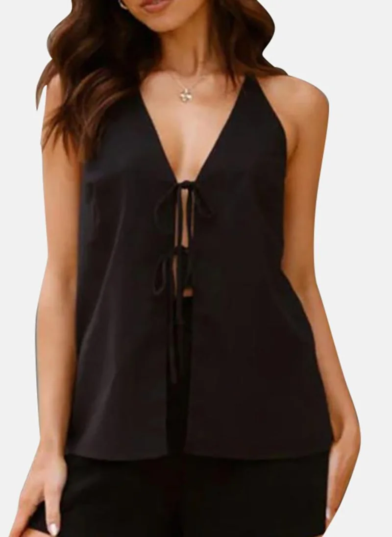 يونيكي Black Top With Shorts Co-Ords