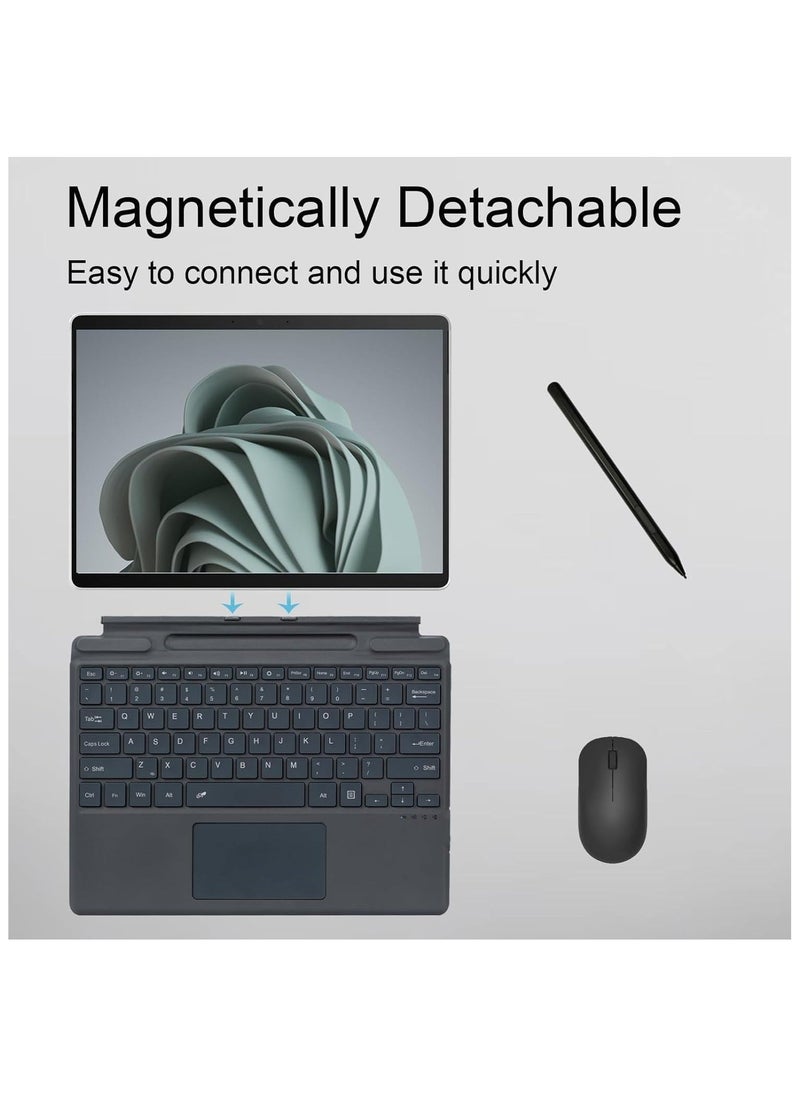 Backlit Bluetooth Keyboard Compatible with Microsoft Surface Pro 11 2024 Magnetic 7-Color Removable Pen Slot  - Image 3