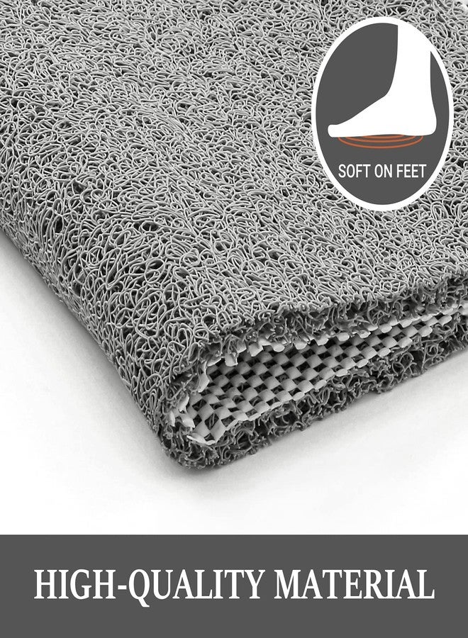 لوكسستيب سجادة استحمام LuxStep، مقاس 24 × 36 بوصة، سجادة حمام مانعة للانزلاق مع فتحة تصريف، سجادة حمام من مادة PVC سريعة الجفاف، مناسبة لحوض الاستحمام والدش والحمام، لون رمادي - Image 4