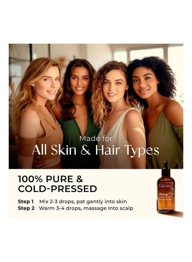 gya labs Organic Borage Oil For Skin Pure Borage Oil Cold Pressed For Hair Unrefined Borage Oil - Image 4