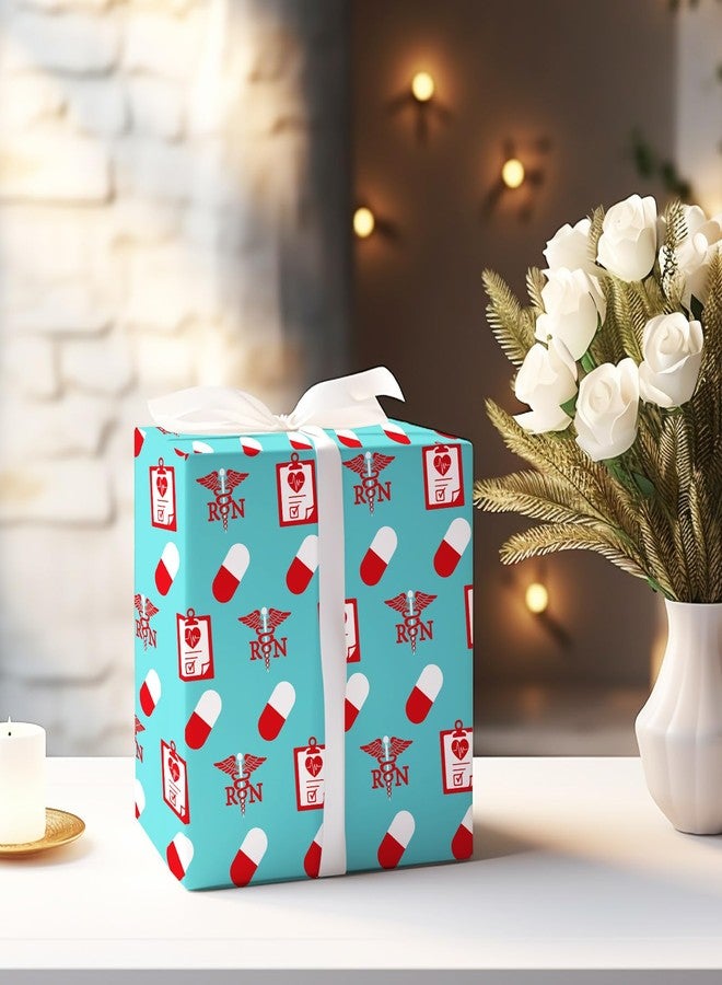 Whaline 12 Sheet Nurse Wrapping Paper Medical School Gift Wrap Paper Bulk Folded Flat Healthcare Stethoscope Craft Papers for Nurses Doctors DIY Crafts Gift Packing, 19.7 x 27.6 Inch - Image 5