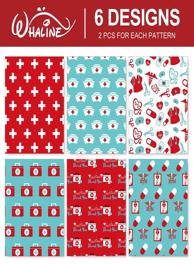 Whaline 12 Sheet Nurse Wrapping Paper Medical School Gift Wrap Paper Bulk Folded Flat Healthcare Stethoscope Craft Papers for Nurses Doctors DIY Crafts Gift Packing, 19.7 x 27.6 Inch - Image 3