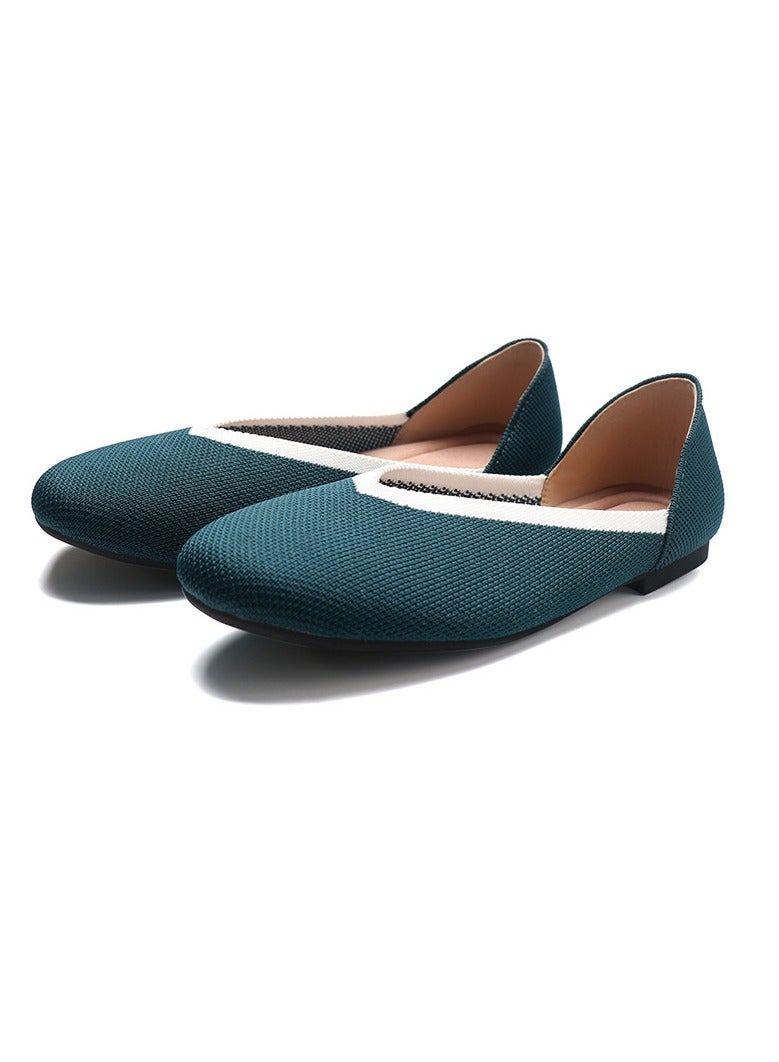 KUYING New Soft Sole Knitted Pointed Single Shoes