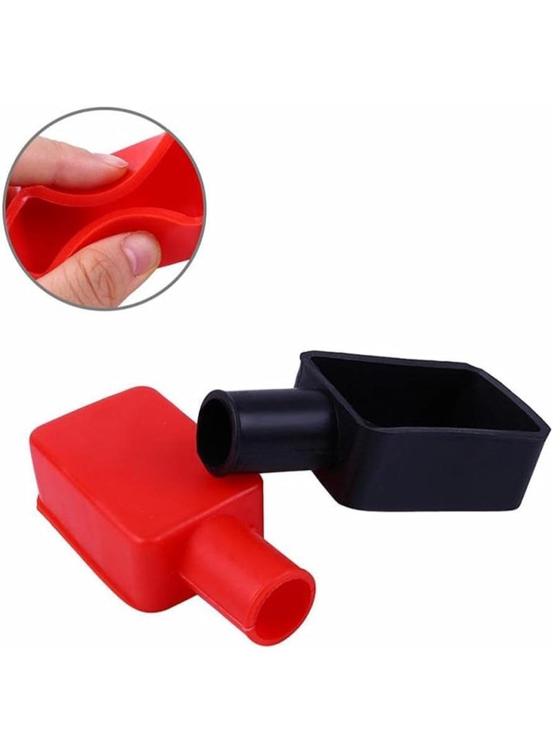 Melfi Battery Terminal Protector Caps, Soft Flexible Silicone Rubber Positive & Negative Battery Terminal Covers, Insulated Dustproof Battery Post Covers for Cars, Trucks, Boats & RVs (Red & Black) - Image 3