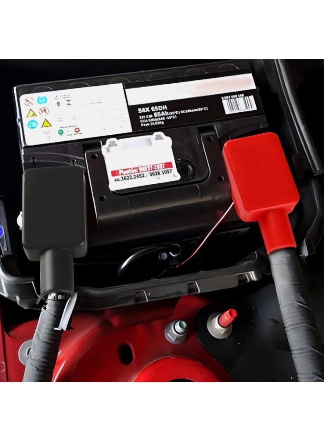 Melfi Battery Terminal Protector Caps, Soft Flexible Silicone Rubber Positive & Negative Battery Terminal Covers, Insulated Dustproof Battery Post Covers for Cars, Trucks, Boats & RVs (Red & Black) - Image 5
