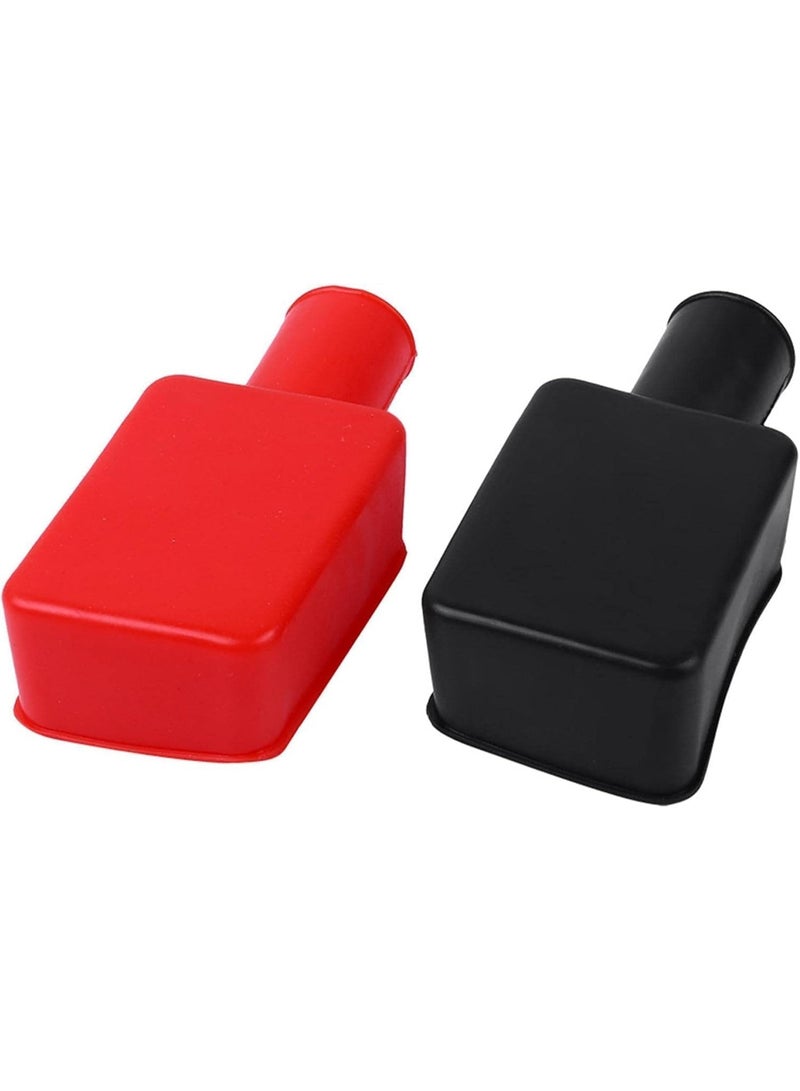 Melfi Battery Terminal Protector Caps, Soft Flexible Silicone Rubber Positive & Negative Battery Terminal Covers, Insulated Dustproof Battery Post Covers for Cars, Trucks, Boats & RVs (Red & Black) - Image 1