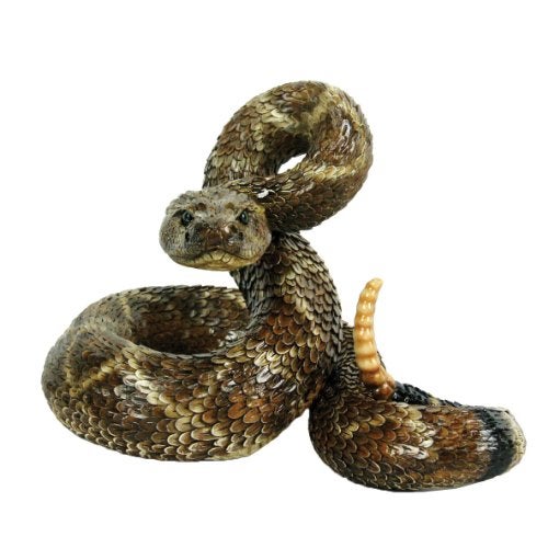 Michael Carr Designs Western Diamondback Rattlesnake L - Outdoor Snake Figurine for gardens, patios and lawns (80057),Brown - Image 1