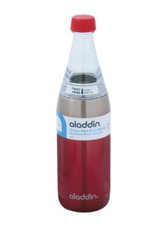Aladdin Fresco Twist and Go Insulated Bottle - Red and Clear - 600 ml