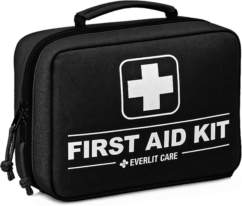 EVERLIT CARE 380 Pcs First Aid Kit AllPurpose Medical Essential Kit for Cuts Scrapes Burns Emergency Preparedness  for Home Office Car Travel Camping Outdoor Black - Image 1