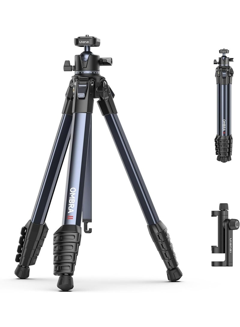ULANZI Ombra ⅡCamera Tripod 61.5 Inch, 360° Ball Head Travel Tripod Stand with Uka Quick Release Plate for DSLR Sony Canon Fujifilm Camera Smartphone Vlogging Photography with Phone Mount Carry Bag - Image 1