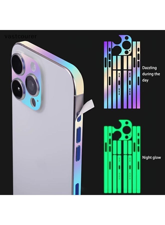 3Pcs Glow Phone Frame Protector Sticker Lens Decoration For iPhone 15 Pro Max - Image 5