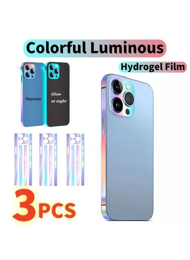 3Pcs Glow Phone Frame Protector Sticker Lens Decoration For iPhone 15 Pro Max - Image 1