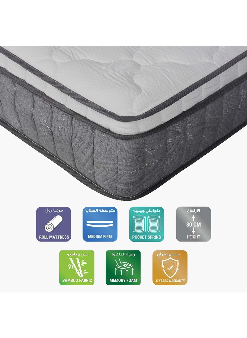 Home Box iAeroluxe Cool Gel Infused Queen Pocket Spring Mattress 200 x 160 x 30 cm  - Image 1