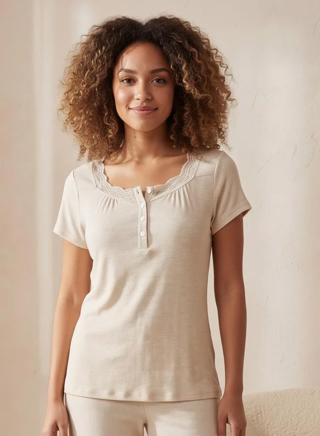 Splash FAV  Pyjama Set Ribbed Top & Trousers for Women | Best Price UAE