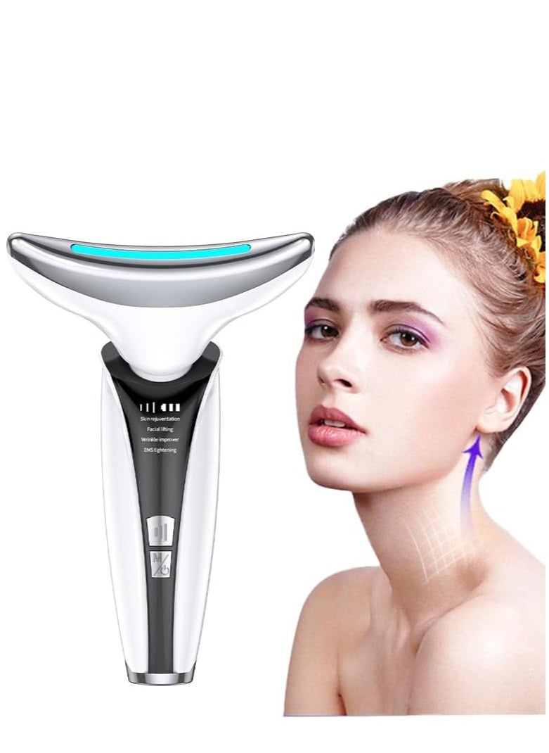 KASTWAVE Dispozitiv Facial Multifunctional, Ingrijire Fata, Gat si Decolteu, Reducerea Ridurilor, Hidratare, Masaj Facial, Terapie cu Fotoni si Vibromasaj, Efect Anti-imbatranire, Incarcare USB  - Image 1
