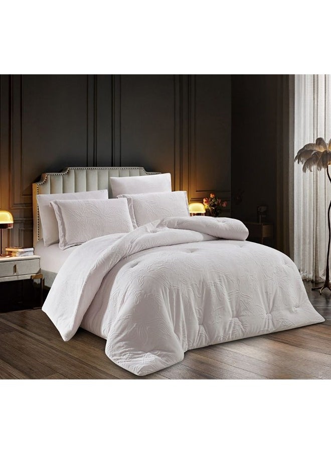 Hours - Comforter Set From Hours With A Sophisticated Pattern And Two Sides Of Winter Velvet 4 Piece Single Size - Image 1