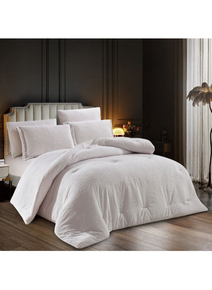 Hours - Comforter Set From Hours With A Sophisticated Pattern And Two Sides Of Winter Velvet 4 Piece Single Size - Image 1