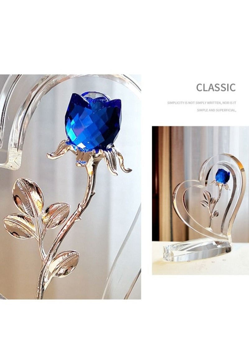 RARELY زينة رومانسية على شكل وردة حب كريستالية للبنات، هدايا عيد ميلاد، ديكورات سطح المكتب، هدايا للأم والأخوات والأخ والصديق - Image 2