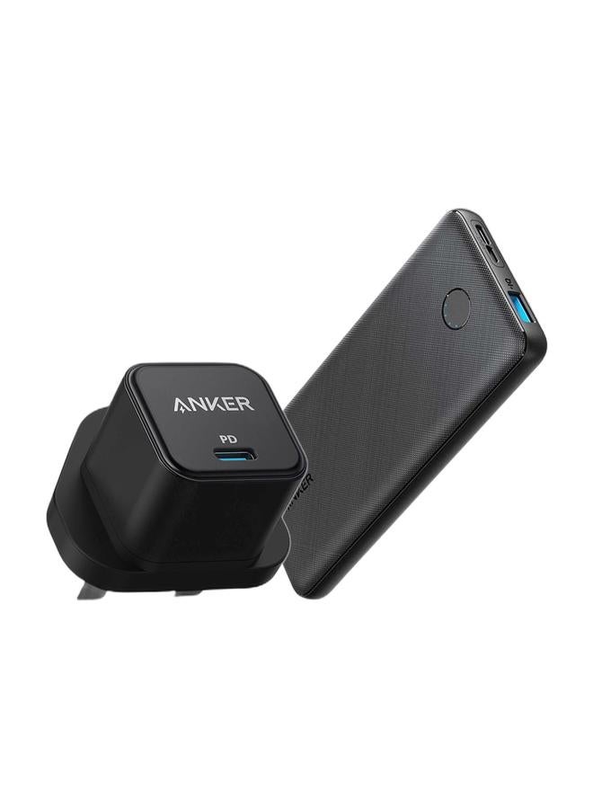 Anker USB C Plug, 20W USB C Charger - Fast Charging PowerPort III Cube Charger, Compatible with iPhone 16/16 Plus/16 Pro/16 Pro Max, 15/14/13/12 Series, Galaxy, iPad (Cable Not Included) & Power Bank(PowerCore 10K),Compact Travel-Ready 10,000mAh Battery Pack with PowerIQ Charging Technology,5V/3A High-Speed Charging for iPhone,iPad,and More (USB-C Input Only（）, 1 Pack)Bundle - Image 1