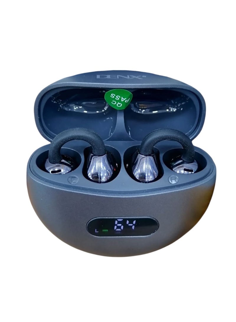 Denx Open Ear Ring True Open Ear Headphones, Lightweight Comfort Open Ear Clip Wireless Earbuds, Bluetooth 5.4 Headphones with Design Fit Sports Running, Exercise Black - Image 2