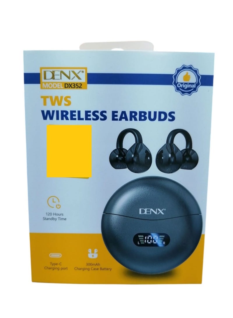 Denx Open Ear Ring True Open Ear Headphones, Lightweight Comfort Open Ear Clip Wireless Earbuds, Bluetooth 5.4 Headphones with Design Fit Sports Running, Exercise Black - Image 3