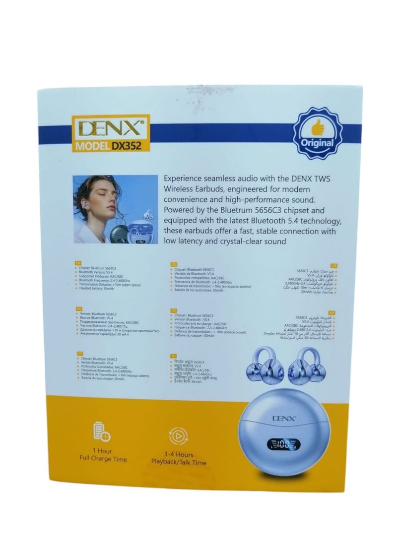 Denx Open Ear Ring True Open Ear Headphones, Lightweight Comfort Open Ear Clip Wireless Earbuds, Bluetooth 5.4 Headphones with Design Fit Sports Running, Exercise Black - Image 4