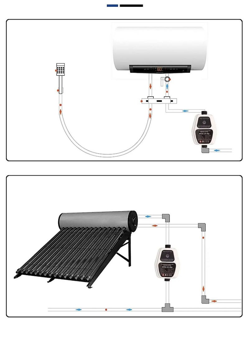 هومستر مضخة معززة لضغط الماء الأوتوماتيكية ، أوتوماتيكية للدش 80Pa ومفتاح ضغط تيار مستمر لإعادة التوزيع للحمام المنزلي وغسالة المطبخ - Image 3