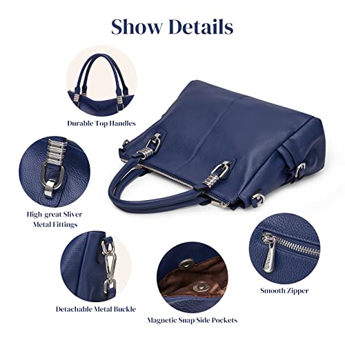 S-ZONE Women Genuine Leather Handbag Shoulder Purse Satchel Tote Crossbody Bag - Image 5