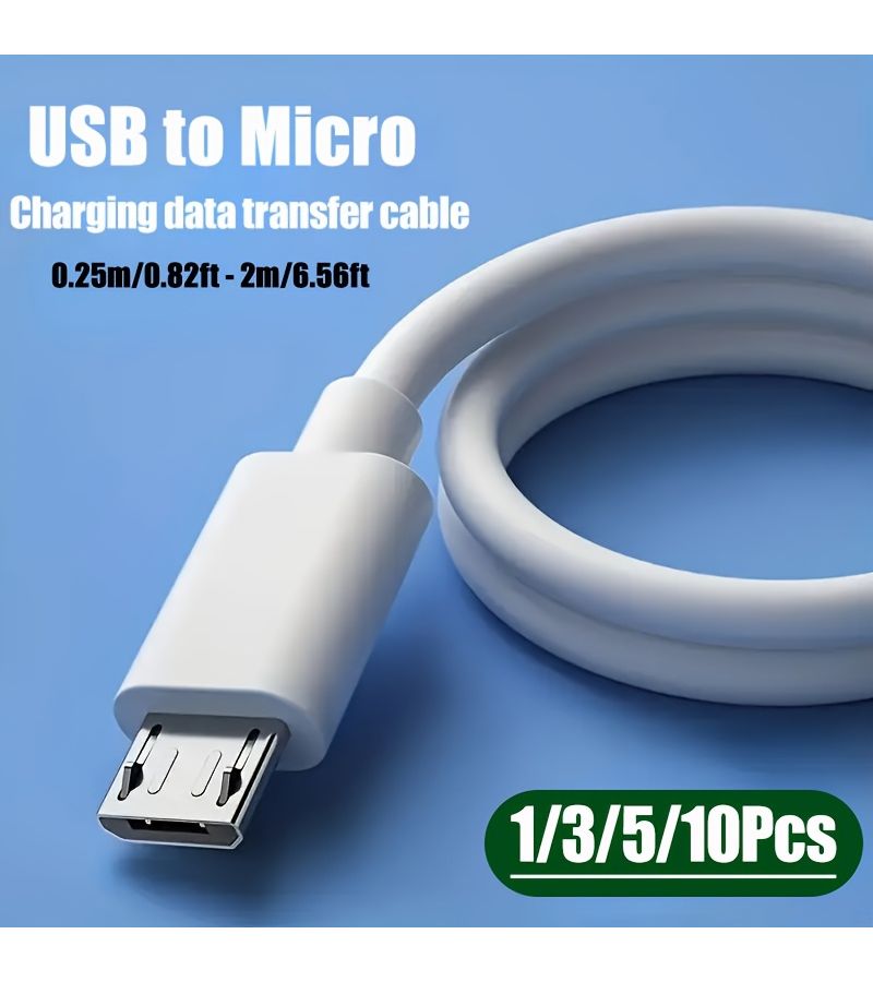 5pcs 2m USB to Micro USB Fast Charging Data Cable 3A for Android Devices - Image 2