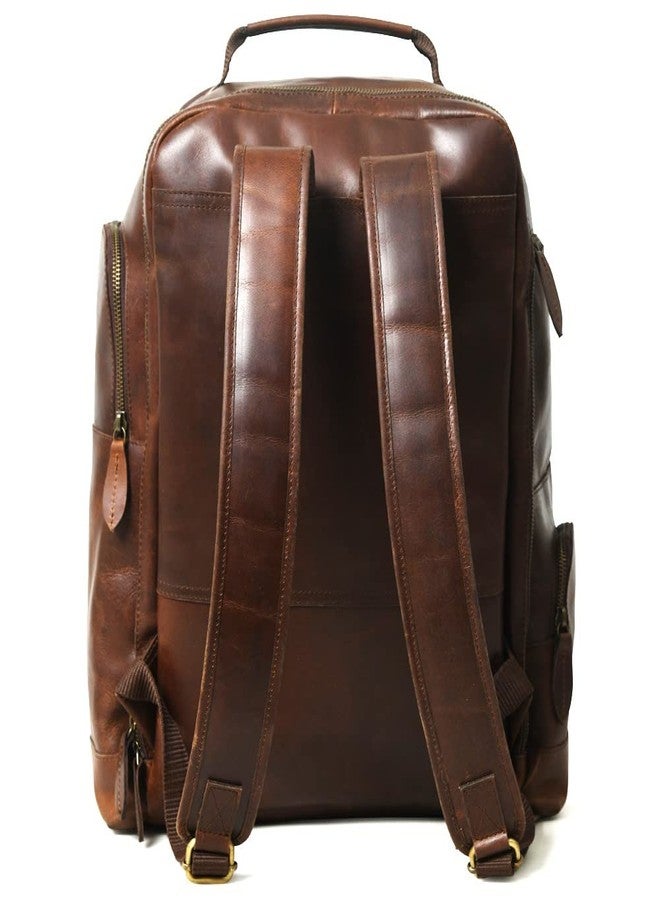 Gratlin Buffalo Leather Backpack for Men 16 Inch| Vintage Leather Backpack Multi Pockets Business Travel Daypack| Full Grain Brown Leather Shoulder Rucksack Knapsack - Image 3
