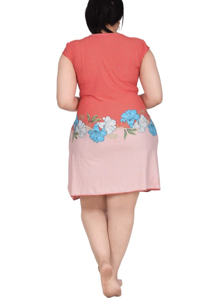 ARTLOOK Patterned home dress - comfortable, loose material - with short sleeves - Image 2