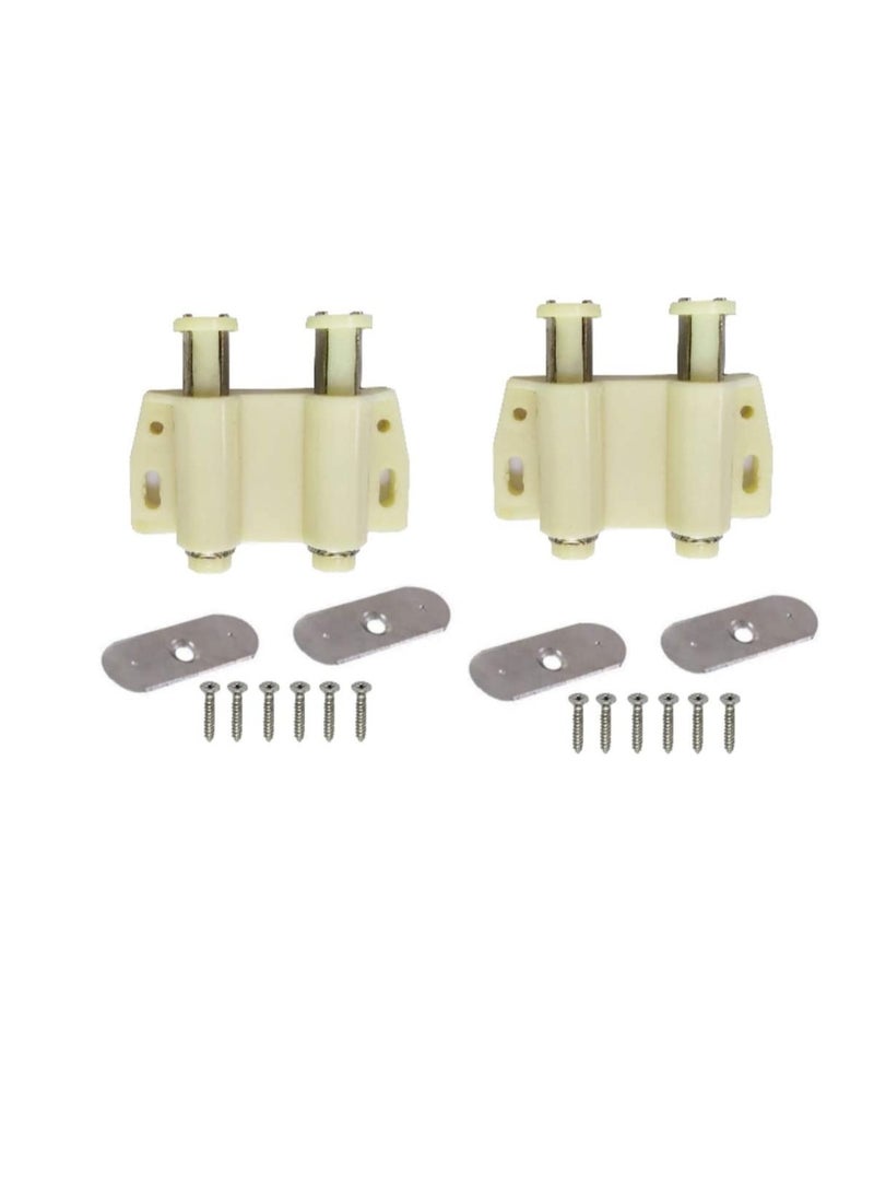 Magnetic Door Catcher Cabinet Closet Catches with SS Screws for Home Kitchen Bathroom Office Furniture (Double White, Pack of 2) - Image 1