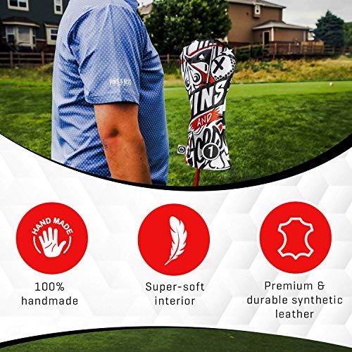 Pins & Aces Golf Co. LE Graffiti Head Cover - Premium, Hand-Made Leather Headcover - Urban Styled, Tour Quality Golf Club Cover - Style and Customize Your Golf Bag (Driver) - Image 3
