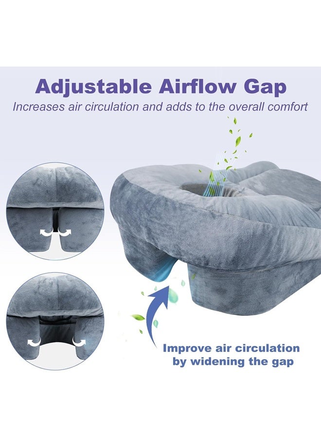 DUNISO Face Down Pillow for Sleeping， Prone Pillow，Home Massage Pillow with Shredded Memory Foam，Soft and Comfortable，for BBL or Eye Surgery Recovery ，Grey  - Image 2