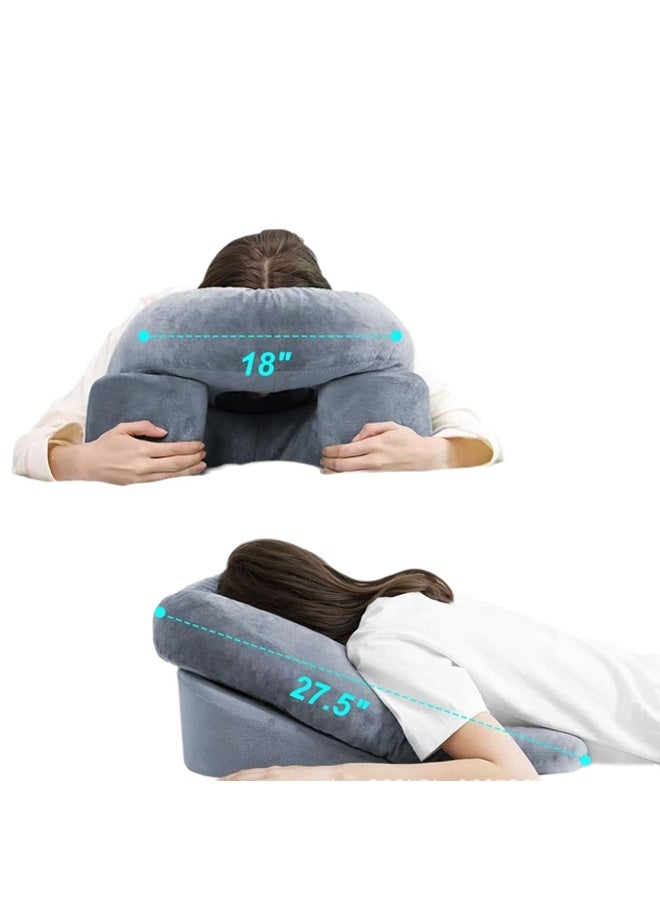 DUNISO Face Down Pillow for Sleeping， Prone Pillow，Home Massage Pillow with Shredded Memory Foam，Soft and Comfortable，for BBL or Eye Surgery Recovery ，Grey  - Image 5