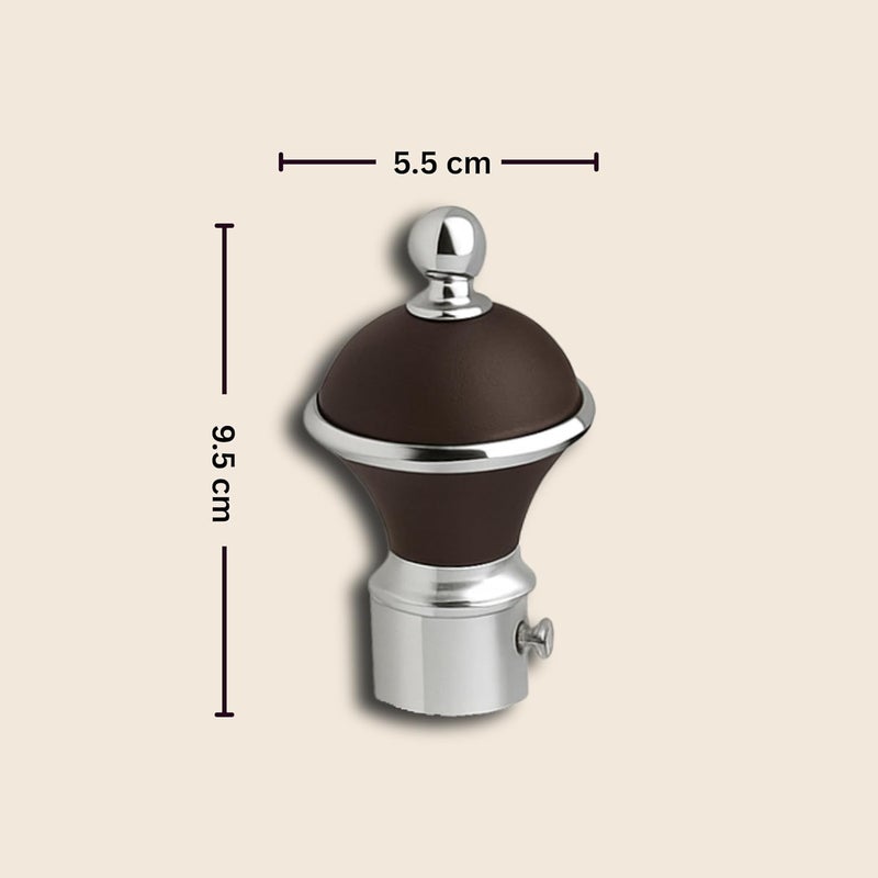 GLOXY Manjira Shape Stainless Steel & ABS Curtain Bracket Parda Holder with Support 1 Inch Rod Pocket Finials Designer Door and Window Rod Support Fittings, Curtain Rod Holder(Brown, Pair of 5) - Image 4