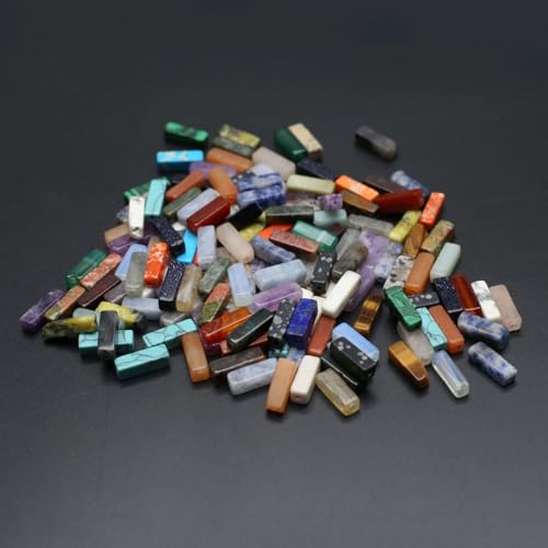 LE SKY 40 Pcs Healing Loose Beads Rectangle Shape Natural Necklace Stone Pendants Crystal Charms for Jewelry Making DIY Craft - Image 5