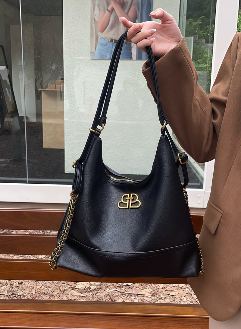 Multifunctional Large Capacity,Can Be Carried By One Or Both Shoulders, Soft Leather, Fashionable Bag  - Image 5