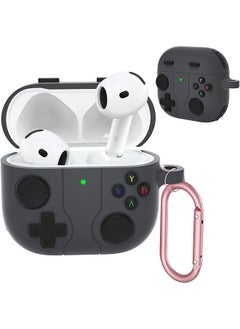 For Airpods 4 Case Cover Silicone Protective Cover For Airpods 4Th Generation Shockproof Support Wireless Charging Soft Case Classic Retro Handheld Game Console Design Case Dark Gray