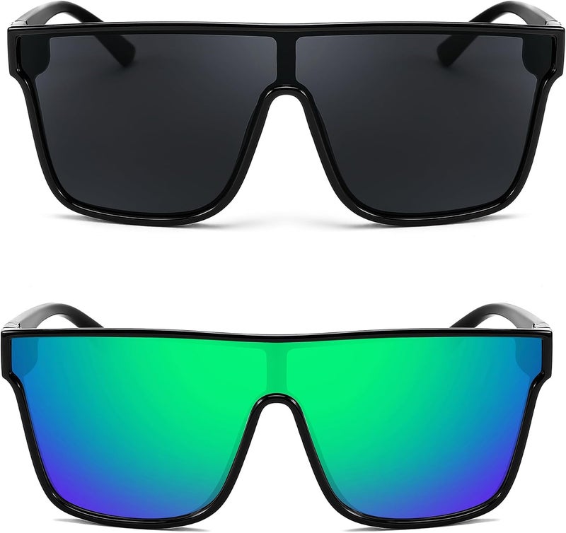 FEISEDY Fashion Flat Top Sunglasses Trendy Oversized Square Shades Women Men UV400 B2996 - Image 4