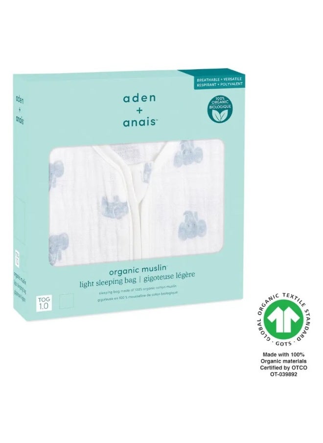 aden + anais Baby Sleeping Bag, 100% Organic Cotton Muslin, Animal Kingdom Hello Elephants  - Image 3